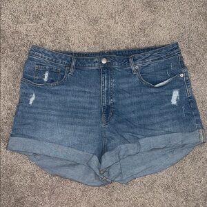 wild fable Blue Rolled-Hem Denim Shorts